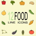 line icons health food Royalty Free Stock Photo